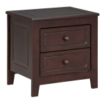 2-Drawer Nightstand for Bedroom, Mid Century Retro Bedside Table with Classic Design