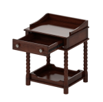 Retro Style Nightstand with Drawer and Open Shelf