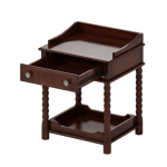 Retro Style Nightstand with Drawer and Open Shelf