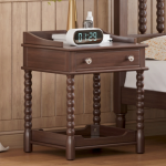 Retro Style Nightstand with Drawer and Open Shelf - Image 4