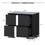2 Large Capacity Drawers Nightstand,Simple and Generous, Black - Image 4