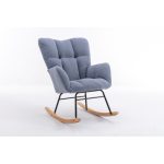 Teddy Fabric Rocking Gilder Nursery Chair For Living Room Indoor - Image 3