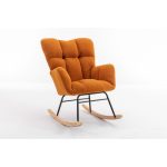 Teddy Fabric Rocking Gilder Nursery Chair For Living Room Indoor - Image 5