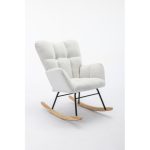 Teddy Fabric Rocking Gilder Nursery Chair For Living Room Indoor - Image 2