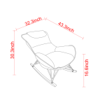 Leisure sofa single rocking chair-ERGONOMIC DESIGN-Brown - Image 4