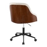 Contemporary Office Chair in Black Metal-ERGONOMIC DESIGN-Cream - Image 2
