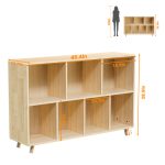 Wooden Bookshelf-for Home Office, Living Room, Study-Nature - Image 3