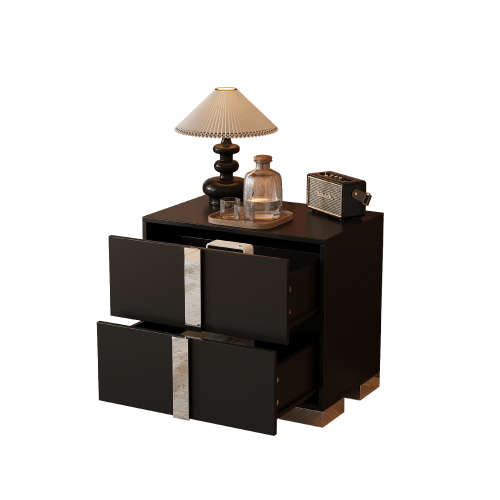 55ce78fcba0a77c5b5e57e2b3e063a86 Elegant Nightstand with Metal Foot-for Bedroom, Living Room-Black|White|Gray - Image 1