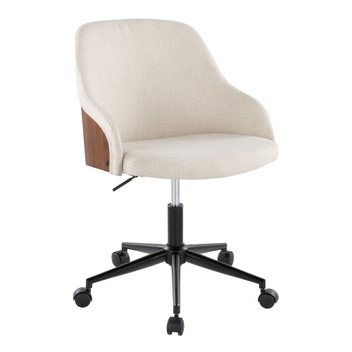585e956e715af21cedc8c8920c96f648 Contemporary Office Chair in Black Metal-ERGONOMIC DESIGN-Cream - Image 1
