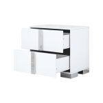 Elegant Nightstand with Metal Foot-for Bedroom, Living Room-Black|White|Gray - Image 2