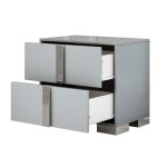 Elegant Nightstand with Metal Foot-for Bedroom, Living Room-Black|White|Gray - Image 3