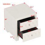 Elegant Velvet Nightstand-Nightstand-Beige - Image 4